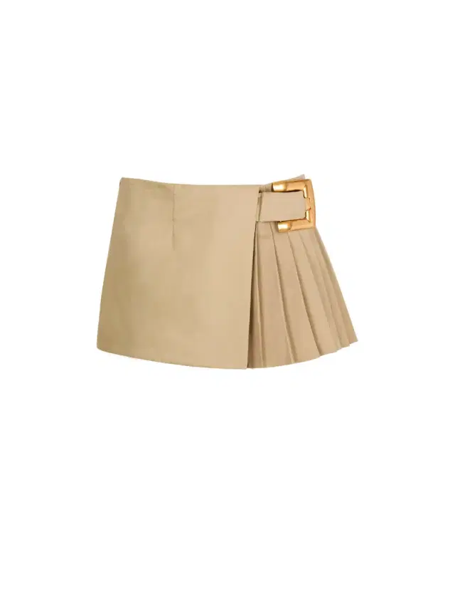 Balmain Short gabardine skirt with belt detail