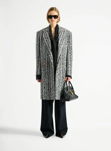Balmain Long tweed coat | Thumbnail 2