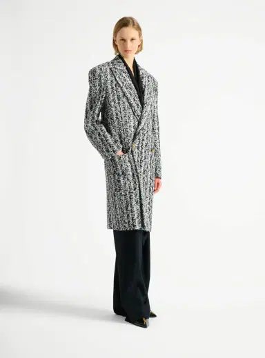 Balmain Long tweed coat | Thumbnail 3