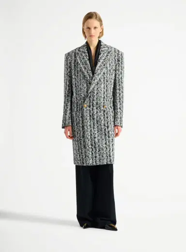 Balmain Long tweed coat | Thumbnail 6