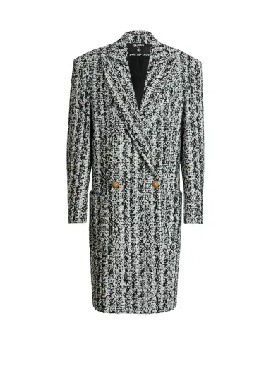 Balmain Long tweed coat | Thumbnail 1
