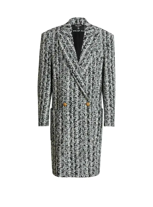 Balmain Long tweed coat