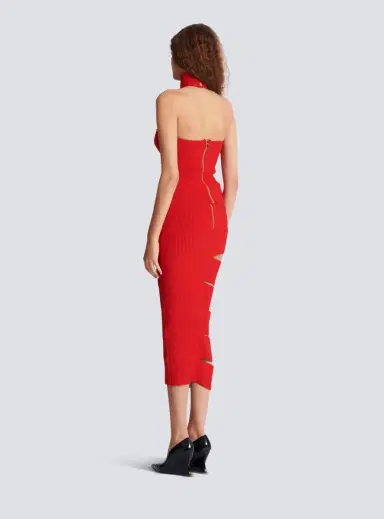 Balmain Long knit skirt with cut-outs | Thumbnail 4