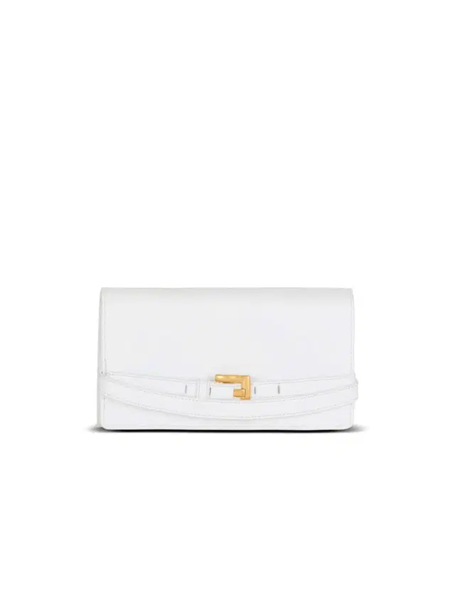 Balmain Shuffle calfskin wallet with chain