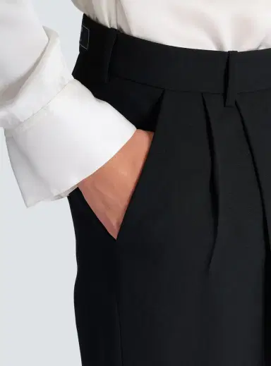 Balmain Pleated wool trousers with Sand Effect embroidery | Thumbnail 5
