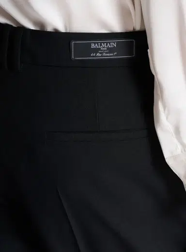 Balmain Pleated wool trousers with Sand Effect embroidery | Thumbnail 6