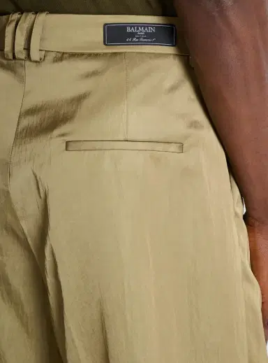 Balmain Satin-finish trousers with wide knife pleats | Thumbnail 5