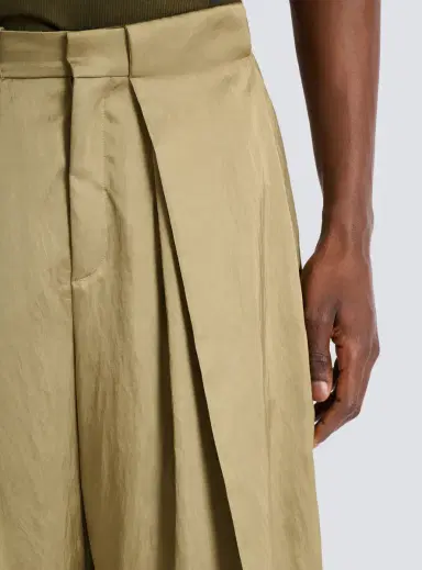 Balmain Satin-finish trousers with wide knife pleats | Thumbnail 6