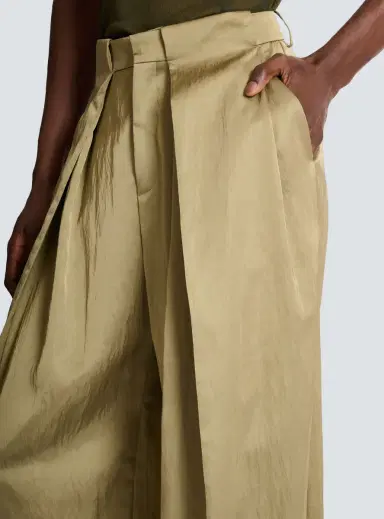 Balmain Satin-finish trousers with wide knife pleats | Thumbnail 7