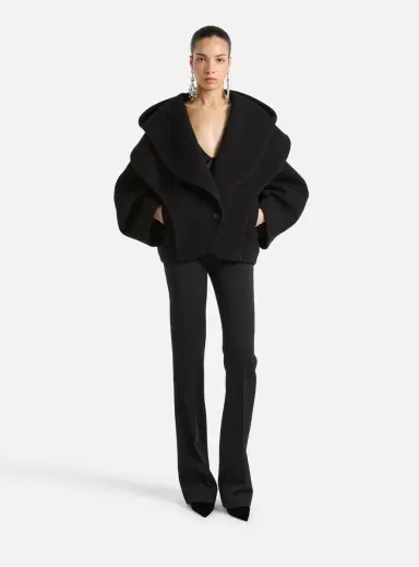 Balmain Oversized wool pea coat with hood | Thumbnail 2 Balmain Oversized wool pea coat with hood | Thumbnail 2