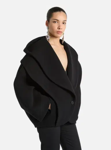 Balmain Oversized wool pea coat with hood | Thumbnail 5 Balmain Oversized wool pea coat with hood | Thumbnail 5