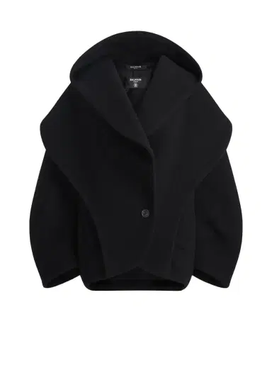 Balmain Oversized wool pea coat with hood | Thumbnail 1 Balmain Oversized wool pea coat with hood | Thumbnail 1
