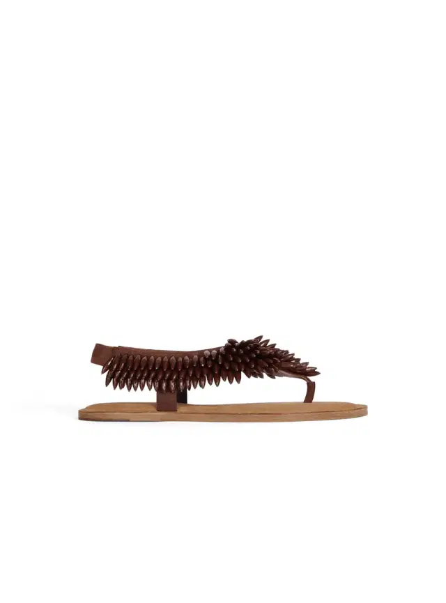Balmain Flat sandals in suede and beads