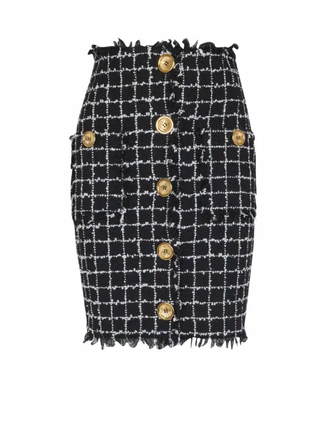 Balmain Tweed pencil skirt with buttons
