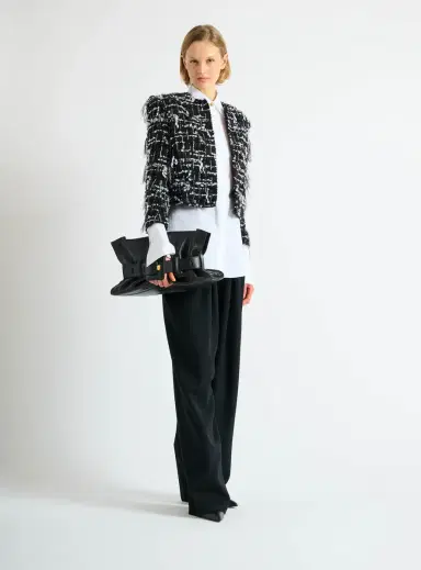 Balmain Cropped jacket in fringed tweed | Thumbnail 2