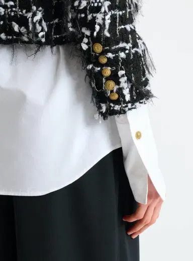 Balmain Cropped jacket in fringed tweed | Thumbnail 5