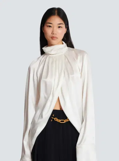 Balmain Draped silk blouse | Thumbnail 5