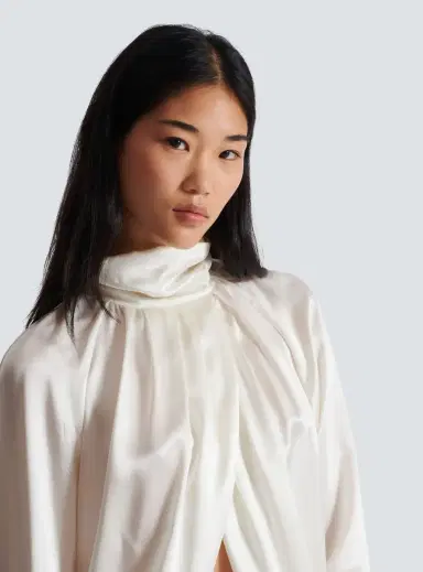 Balmain Draped silk blouse | Thumbnail 6