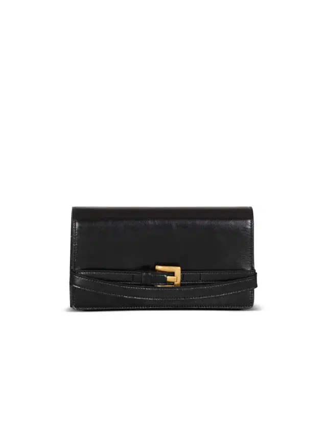 Balmain Shuffle calfskin wallet with chain