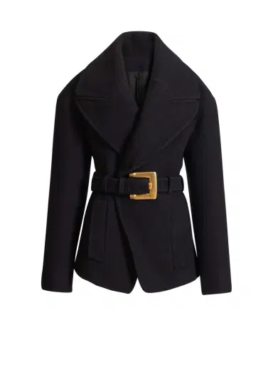 Balmain Belted wool pea coat | Thumbnail 1 Balmain Belted wool pea coat | Thumbnail 1
