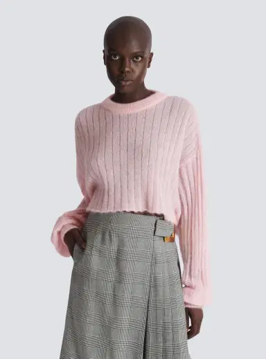 Balmain Cropped mohair jumper | Thumbnail 6 Balmain Cropped mohair jumper | Thumbnail 6