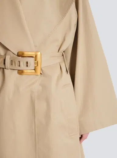 Balmain Long cotton gabardine trench coat | Thumbnail 5