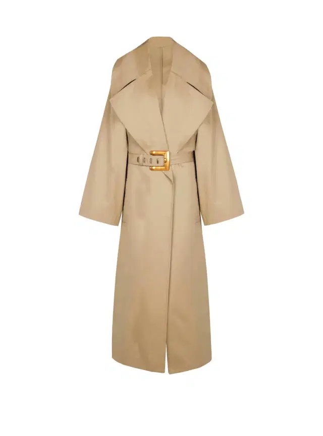 Balmain Long cotton gabardine trench coat