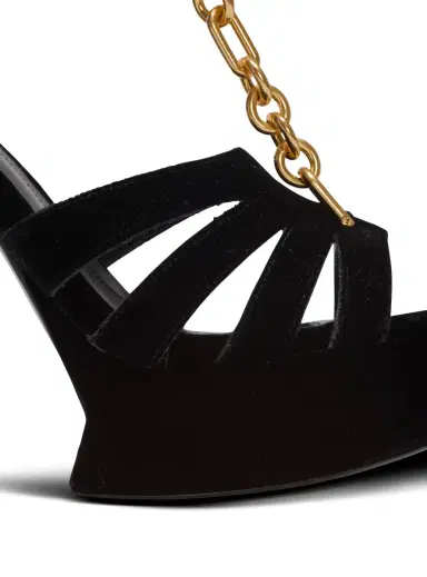 Balmain Velvet platform Sync sandals | Thumbnail 4 Balmain Velvet platform Sync sandals | Thumbnail 4