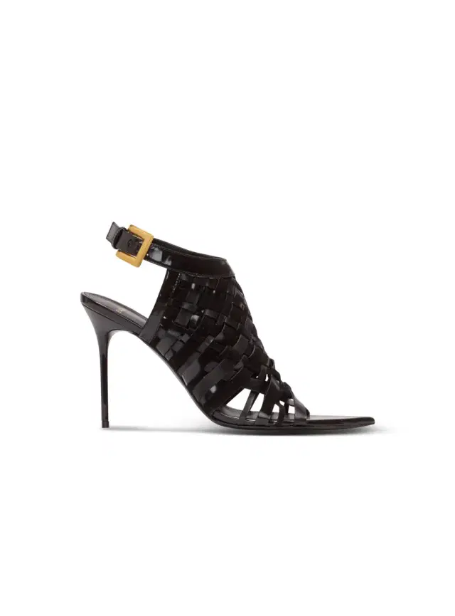 Balmain Fringed patent leather sandals