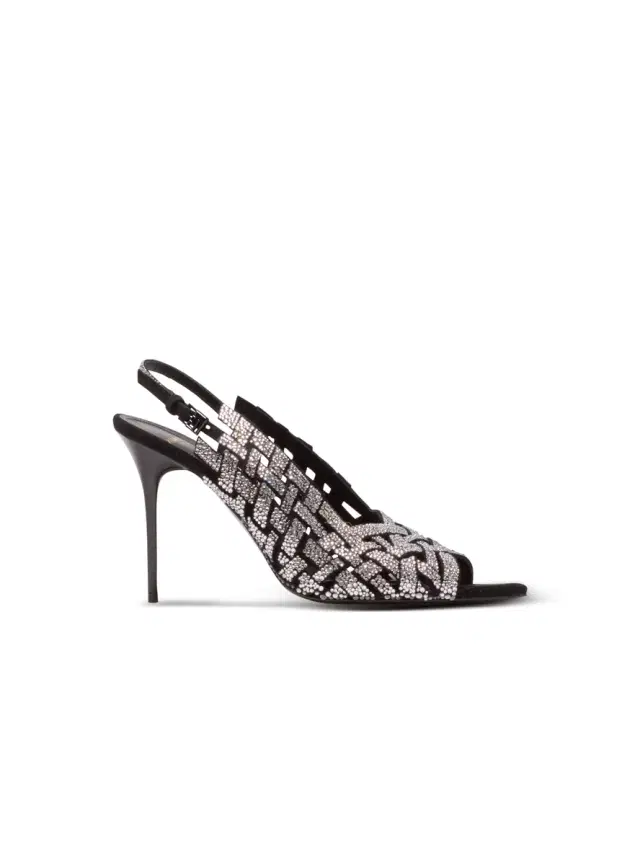 Balmain Fringed suede and rhinestone sandals
