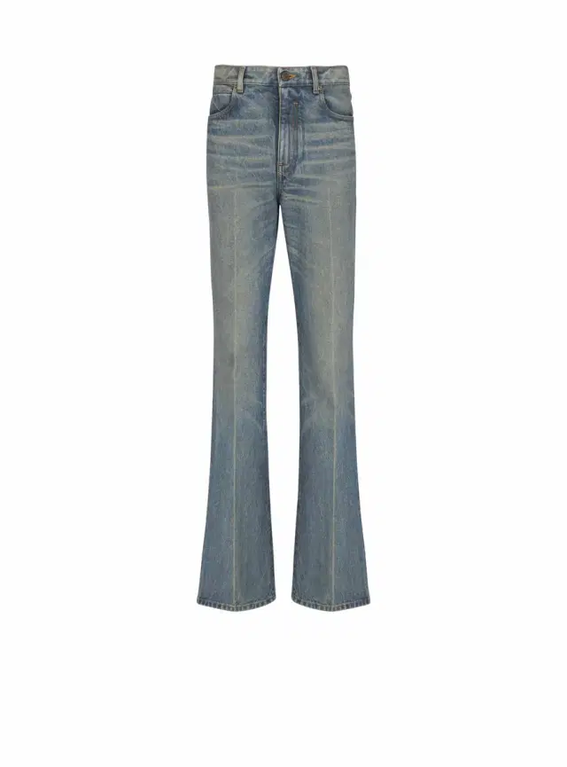 Slim straight-leg jeans in vintage denim
