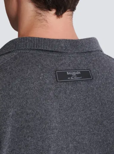 Balmain Long-sleeved polo shirt in eco-cashmere | Thumbnail 5 Balmain Long-sleeved polo shirt in eco-cashmere | Thumbnail 5