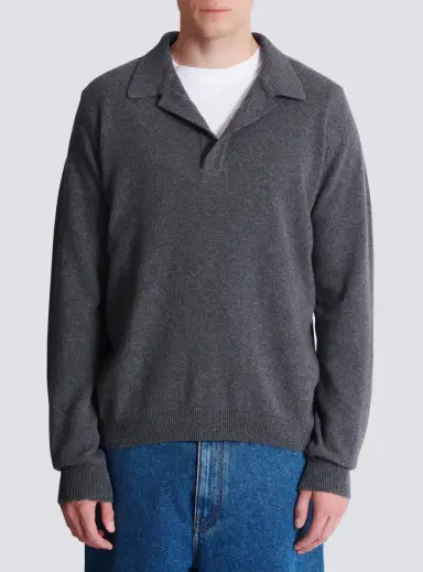 Balmain Long-sleeved polo shirt in eco-cashmere | Thumbnail 8 Balmain Long-sleeved polo shirt in eco-cashmere | Thumbnail 8