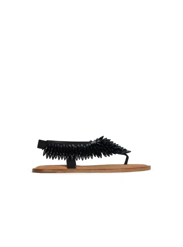 Balmain Flat sandals in suede and beads