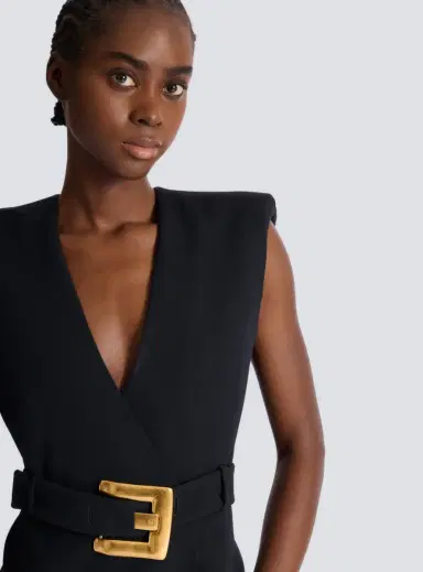 Balmain Short belted grain de poudre dress | Thumbnail 6 Balmain Short belted grain de poudre dress | Thumbnail 6