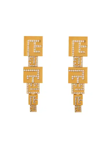 Balmain 3D PB pendant earrings with crystals | Thumbnail 1
