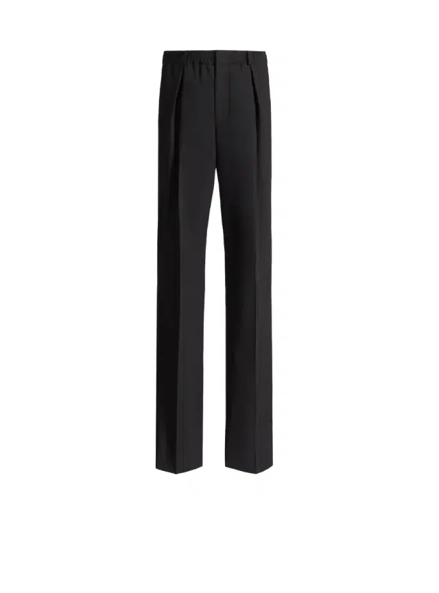 Wool trousers with elasticated waist
