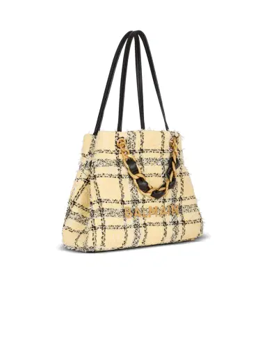 Balmain Plaid tweed 1945 tote bag | Thumbnail 3 Balmain Plaid tweed 1945 tote bag | Thumbnail 3