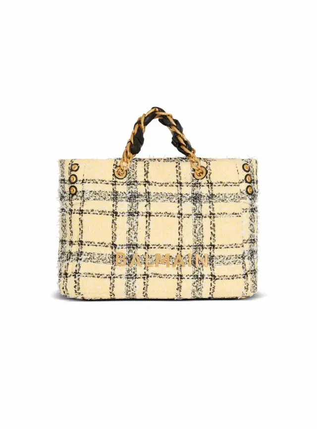 Balmain Plaid tweed 1945 tote bag
