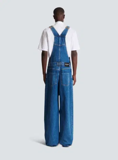 Balmain Dark blue denim dungarees | Thumbnail 4 Balmain Dark blue denim dungarees | Thumbnail 4