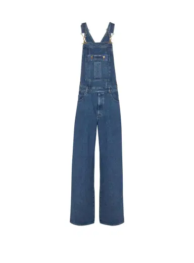 Balmain Dark blue denim dungarees | Thumbnail 1 Balmain Dark blue denim dungarees | Thumbnail 1