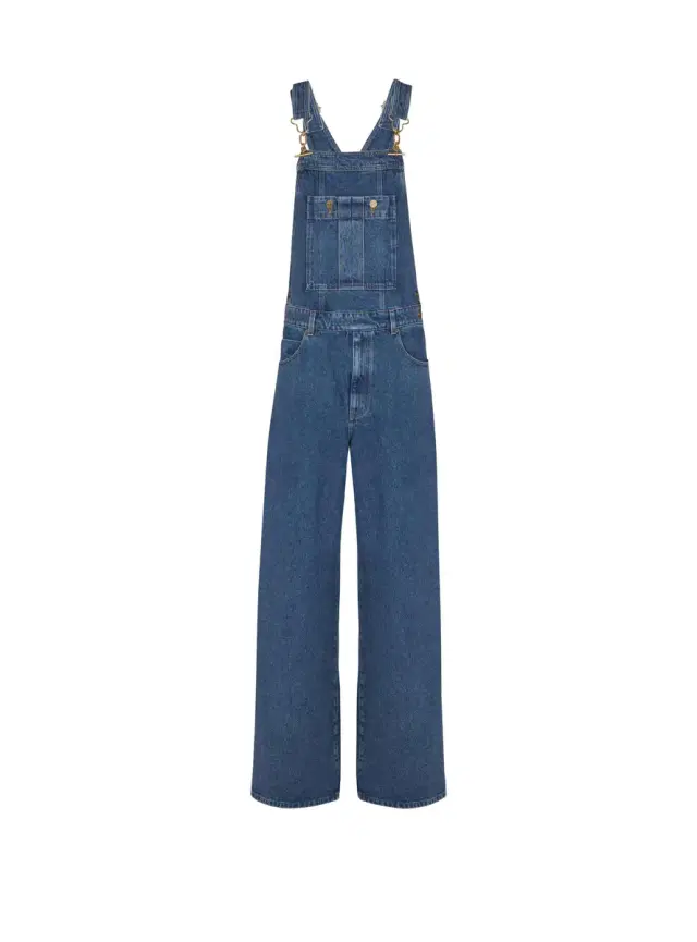 Balmain Dark blue denim dungarees