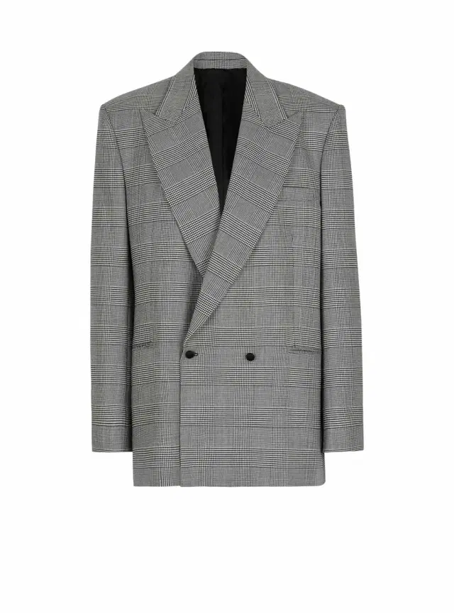 Balmain Oversized jacket in Prince of Wales jacquard