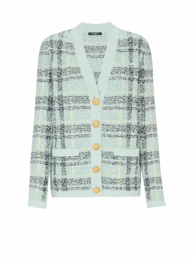 Balmain Loose glitter tweed cardigan