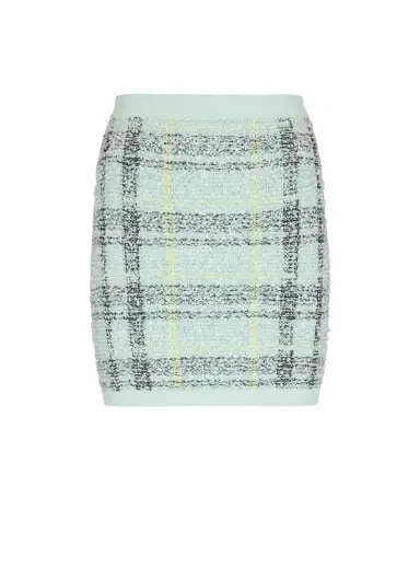 Balmain Short skirt in glitter plaid tweed | Thumbnail 1