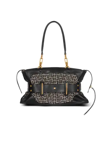 Balmain Leather and monogram jacquard Anthem bag | Thumbnail 4 Balmain Leather and monogram jacquard Anthem bag | Thumbnail 4