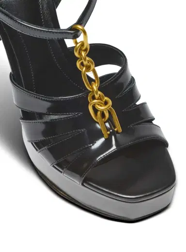 Balmain Sync platform sandals in patent lambskin | Thumbnail 5