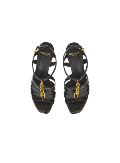 Balmain Sync platform sandals in patent lambskin | Thumbnail 6