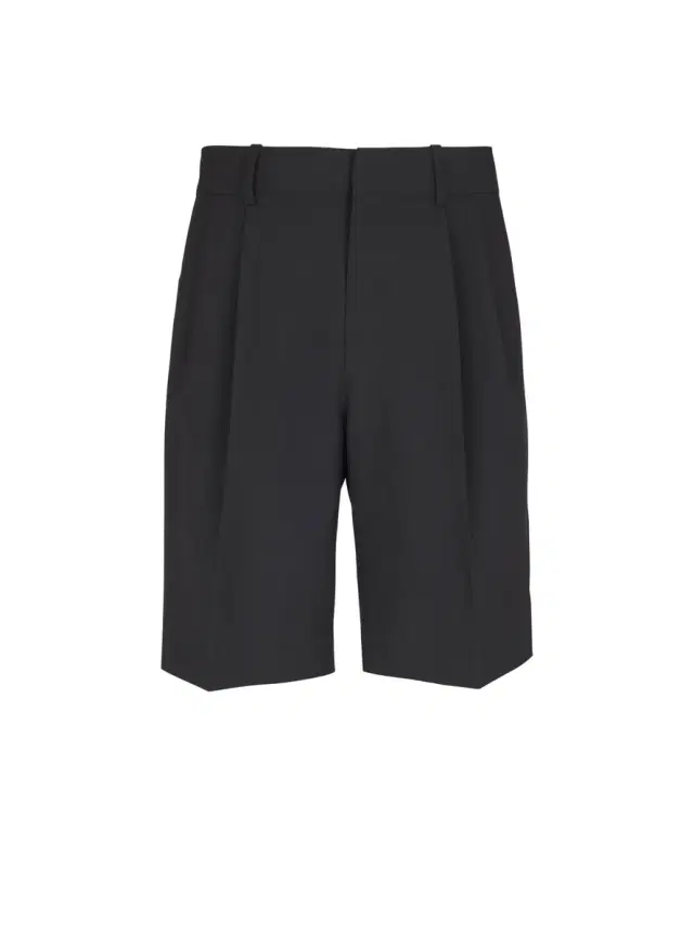 Balmain Wool darted Bermuda shorts