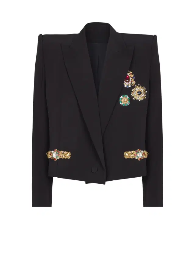 Balmain Cropped embroidered jacket